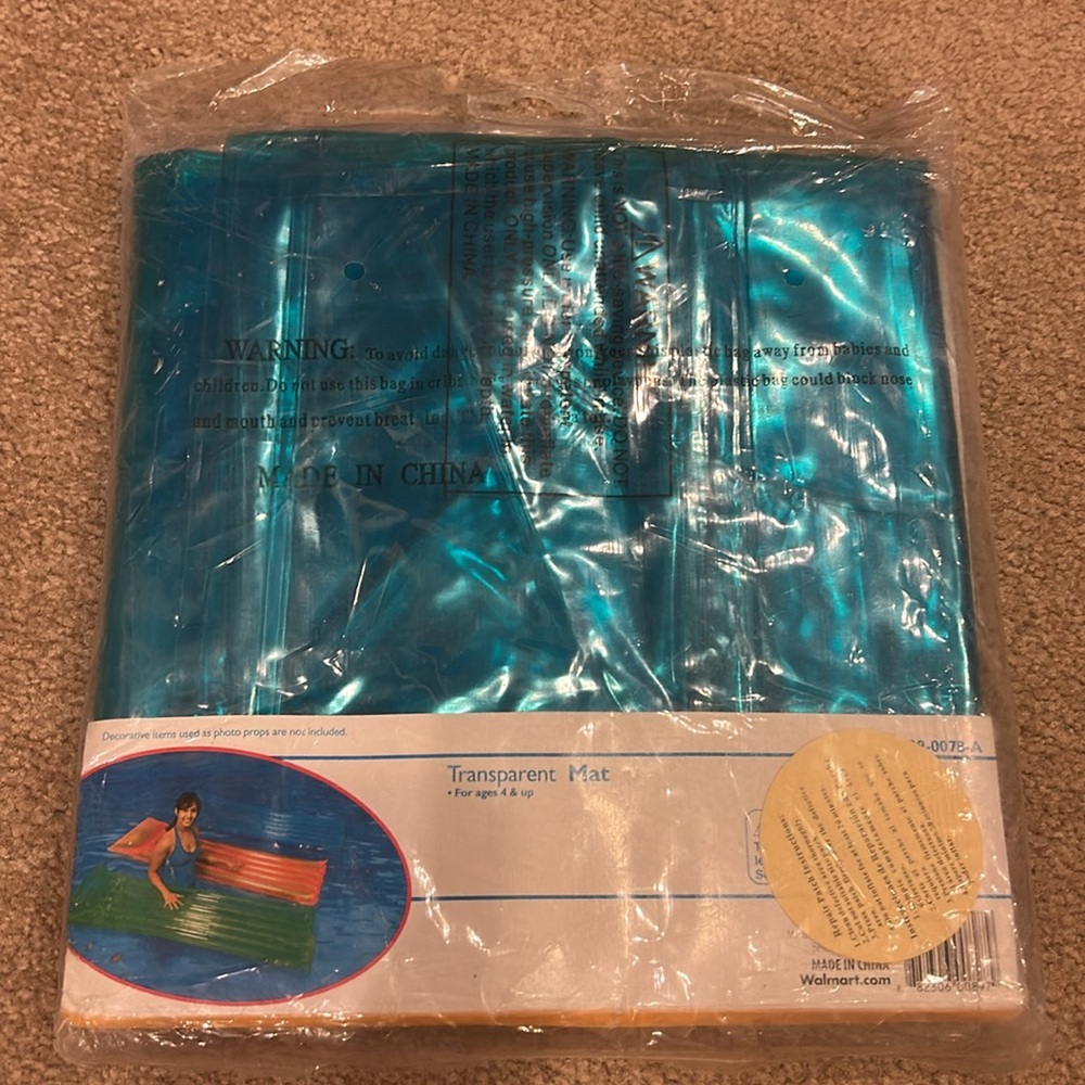 Blue Transparent Pool Mat Float - Picture 2 of 2
